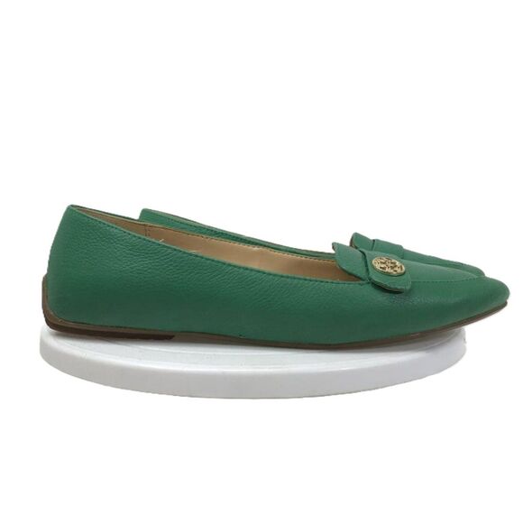 Talbots Francesca Tab Driving Moccasins - Pebbled Leather Green Slip-on Shoes -7 - Picture 4 of 11